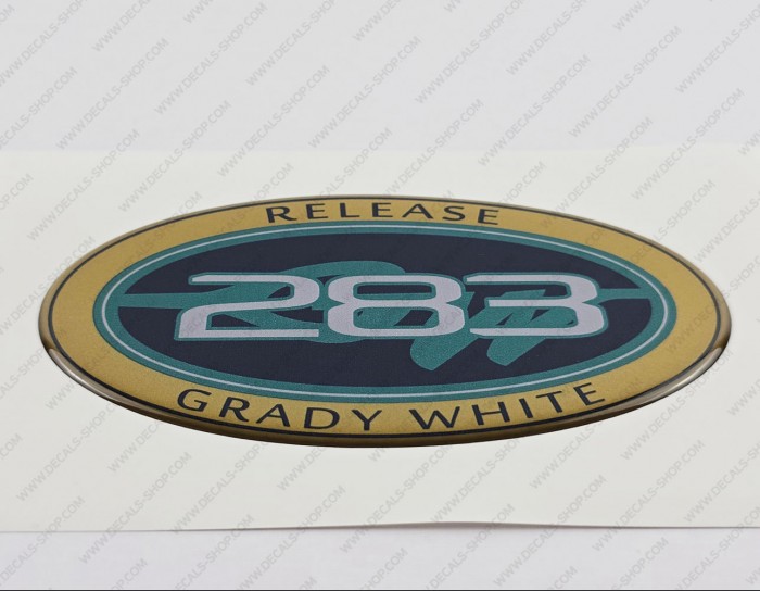 Grady White 283 Release Raised Domed 3D Decal 5" x 2.7" 1pcs.